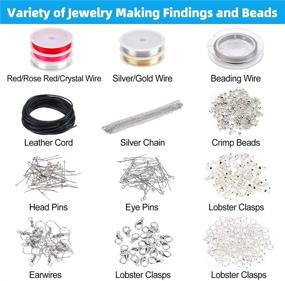 img 1 attached to Complete Jewelry Making Kit with Beads, Charms, 📿 and Tools - Perfect for Adults, Beginners, and Teens!