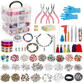 img 4 attached to Complete Jewelry Making Kit with Beads, Charms, 📿 and Tools - Perfect for Adults, Beginners, and Teens!