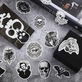 img 1 attached to 🖤 300-Piece Gothic Stickers Set - Vinyl Waterproof Black, White, Dark Red Graffiti Patch Decals - Horror Skeleton Anime Stickers for Water Bottles, Hydro Flasks, Laptops, Motorcycles, Bicycles, Skateboards