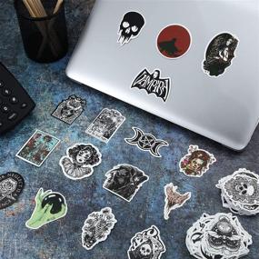 img 2 attached to 🖤 300-Piece Gothic Stickers Set - Vinyl Waterproof Black, White, Dark Red Graffiti Patch Decals - Horror Skeleton Anime Stickers for Water Bottles, Hydro Flasks, Laptops, Motorcycles, Bicycles, Skateboards