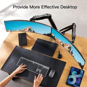 img 3 attached to 🖥️ HUANUO Dual Monitor Stand - Adjustable Spring Desk Mount for 17-27 Inch Computer Screens - Holds 4.4-14.3lbs Each Arm.