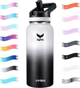 img 4 attached to Vmini Water Bottle with Straw: Wide Mouth, Sturdy Straw Lid, Vacuum Insulated Stainless Steel - 32/40 oz