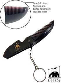 img 1 attached to 🧔 Handmade Saw-cut Men's Beard Mustache Folding Comb with Key Chain - Scalp Relaxation and Styling for All Hair Lengths - Compact Travel Size for Effortless Grooming: Polished and Fine-Toothed Comb