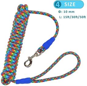 img 1 attached to 🐶 BTINESFUL Colorful Nylon Long Dog Leash Rope Training Lead – 15ft 30ft 50ft Check Cord – Outdoor, Yard, Beach Tacking Line