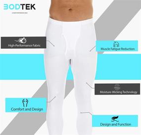 img 3 attached to Premium Fleece Lined Base Layer Bottom for Men - Bodtek Thermal Underwear Pants