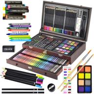 sunnyglade 145 piece deluxe art set: деревянный набор для искусства и рисования с карандашами, масляными пастельными карандашами, цветными карандашами и многим другим! логотип