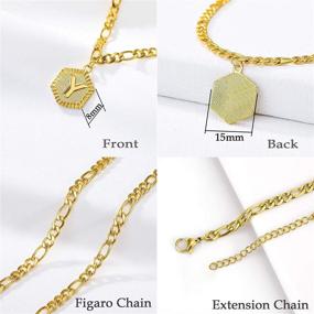 img 2 attached to Harlermoon Initial Necklace Bracelet: Exquisite Monogram Jewelry for Girls