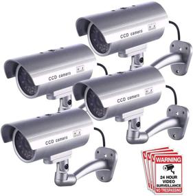 img 4 attached to 🔒 Enhance Security with FITNATE 4-Pack Dummy Surveillance Camera System: LED Flashing Light, Indoors & Outdoors + Bonus Stickers