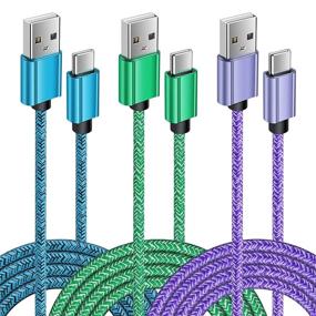 img 4 attached to 🔌 USB C Charger Cable for Moto G7 Power Z4, OnePlus 9 Pro, Pixel 5 4 4a 4XL - [3Pack/6FT] Samsung Galaxy S21 S21+ S21 Ultra S20 Ultra S10+ A71 A72 F41 Note20 Ultra 9 - Nylon Braided Fast Charging Cord