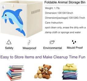 img 2 attached to 🐬 CLCROBD Foldable Animal Cube Storage Bins: Cute Dolphine Design for Organizing Toddler/Kids Toys in Nursery or Playroom