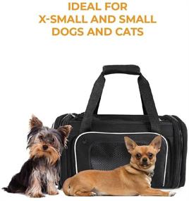 img 2 attached to 🐾 Travel in Style with the Smiling Paws Pets 4-Way Expandable Airline Approved Soft Sided Pet Carrier - Ideal for Cats & Dogs, Collapsible Kennel for Airplane, Car & Train Travel - XS Size (17x11x9 L/W/H)