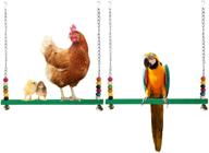 buytra 2 pack chicken swing toy with colorful beads and bells - natural wood ladder perch stand - ideal for hens, chicks, parrots - great chicken coop accessories logo