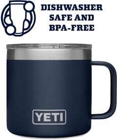 img 2 attached to YETI Rambler 14 oz Mug – Vacuum Insulated Stainless Steel Mug with MagSlider Lid in Navy