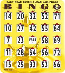 img 4 attached to 🎉 Enhanced Bingo Experience: MR CHIPS Jam-Proof Easy-Read Quick-Clear Large Print Fingertip Slide Bingo Cards - Gold Rush Style