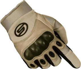 img 4 attached to 🧤 Seibertron Carbon Fiber Hard Knuckle Sheepskin Palm Motorcycle Gloves Khaki S: High-performance Protection for Bikers