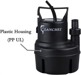 img 2 attached to Lanchez Submersible Utility Pump: Efficient 1/6 HP Pump for Water Removal in Pools, Gardens, Basements, with 1037 GPH Flow & 25ft Power Cord