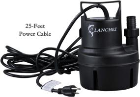 img 3 attached to Lanchez Submersible Utility Pump: Efficient 1/6 HP Pump for Water Removal in Pools, Gardens, Basements, with 1037 GPH Flow & 25ft Power Cord