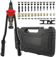 zision 16-inch hand riveter rivet tool kit with 12 interchangeable mandrels (m3 m4 m5 m6 m8 m10 m12, sae 10-24, 1/4-20, 5/16-18, 3/8-16, 1/2-13) and 120 rivet nuts logo