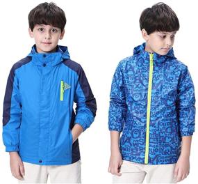 img 2 attached to 🧥 Lightweight Waterproof Hooded Boys' Jacket - KID1234 Clothing and Coats