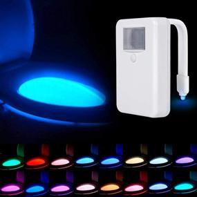 img 2 attached to Aomofun LED Toilet Night Light - 16 Color Changing Nightlight with Motion Sensor - Funny Bathroom Gadget for Men - Ideal Fathers Day Gift - Novelty Stocking Stuffers