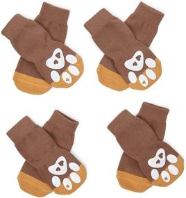 img 4 attached to 🧦 Zodaca Non-Skid Dog Socks, Puppy Pet Paw Guards