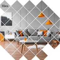 🔶 30-piece self-adhesive square glass mirror tiles - ideal for craft, room and home decor - 4 x 4 inches logo