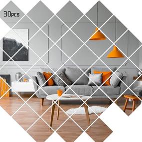 img 4 attached to 🔶 30-Piece Self-Adhesive Square Glass Mirror Tiles - Ideal for Craft, Room and Home Decor - 4 x 4 Inches