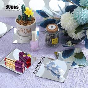 img 3 attached to 🔶 30-Piece Self-Adhesive Square Glass Mirror Tiles - Ideal for Craft, Room and Home Decor - 4 x 4 Inches