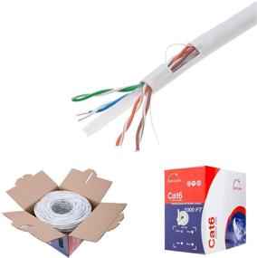 img 4 attached to Satmaximum CAT6 1000Ft UTP White Ethernet Solid Cable 550Mhz LAN Cable 23AWG RJ45 Network Wire Bulk (White)