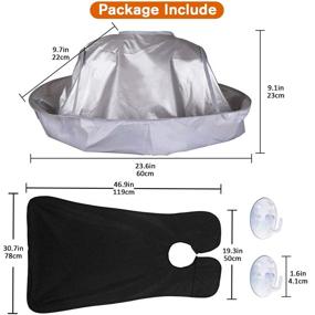 img 3 attached to 🧔 2-Pack Hair Cutting Cape and Beard Bib Set, Haircut Cape Hair Catcher for Adults/Kids, Beard Catcher Apron for Shaving and Trimming with 2 Suction Cups