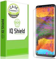 📱 защитная пленка iq shield для экрана galaxy s9 plus (2 шт.): дружественная к чехлу, против пузырьков, прозрачная пленка логотип