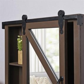 img 2 attached to FirsTime & Co. Espresso Winona Farmhouse Barn Door Cabinet Mirror - American Designed, Espresso Finish, 21 x 5.5 x 28 inches