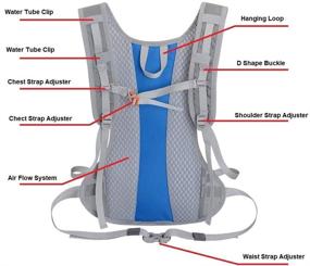 img 1 attached to KBNI Hydration Backpack with 2L Water Bladder for Outdoor Activities - Running, Hiking, Camping, Skiing, Cycling - Ideal for Women, Men, and Kids