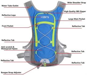 img 2 attached to KBNI Hydration Backpack with 2L Water Bladder for Outdoor Activities - Running, Hiking, Camping, Skiing, Cycling - Ideal for Women, Men, and Kids