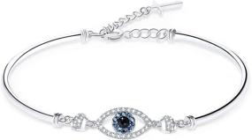 img 4 attached to 🔮 Sue's Secret Evil Eye Bracelet Bangle Crystal Jewelry with a Tiny Cross Extender for Women and Girls - Perfect Gift for Mom or Her