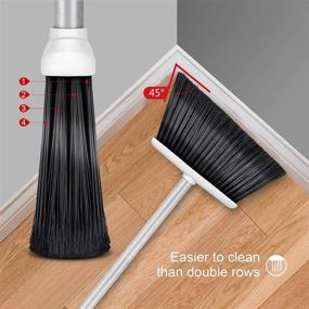 img 2 attached to 🧹 MASTERTOP Upright Standing Broom and Dustpan Set - Long Handled Combo for Home, Office, and Outdoor Use - Red/White