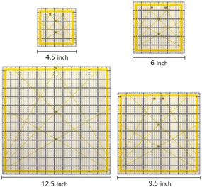 img 3 attached to 📏 Suwimut Set of 4 Acrylic Quilting Rulers – Precise Cutting and Crafting Sewing Made Easy with Clear Transparent Quilter Square Rulers featuring Double-Colored Grid Lines (4.5"x4.5", 6"x6", 9.5"x9.5", 12.5"x12.5")