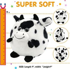 img 3 attached to 🐮 SpecialYou Chubby Glow Cow LED Light Up Stuffed Animal: Adorable Plush Toy Pillow for Nursery Room Decoration and Kids' Gift, 9'' (Black and White)