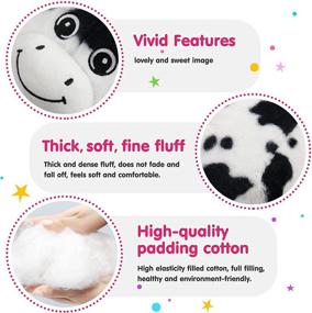 img 1 attached to 🐮 SpecialYou Chubby Glow Cow LED Light Up Stuffed Animal: Adorable Plush Toy Pillow for Nursery Room Decoration and Kids' Gift, 9'' (Black and White)