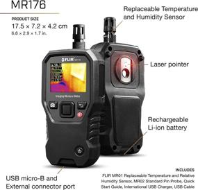 img 1 attached to Enhanced FLIR MR176 - Advanced Moisture Meter with IGM, Infrared Guided Measurement, Replaceable Hygrometer, Pin & Pinless Moisture Detection