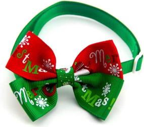 img 1 attached to BeeChamp Christmas Bowties Puppies 7 8In 13 8In