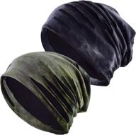 stay stylish and cool with einskey 2-pack slouchy beanie - oversize baggy skull cap for men/women logo