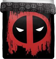 🔥 unleash marvel madness with jay franco's deadpool invasion full/queen reversible comforter logo