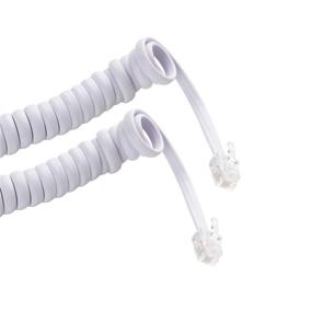 img 3 attached to 📞 Tangle-Free Phone Cord for Landline Phone – Curly Telephones Land Line Cord – Enhanced Sound Quality – Phone Cords for Landline in Home or Office (15ft) Choctaw White