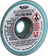 🔧 mg chemicals - 423 desoldering braid #1 fine braid super wick with rma flux, 5' length x 0.025" width , white: efficient solder removal tool logo