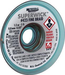 img 2 attached to 🔧 MG Chemicals - 423 Desoldering Braid #1 Fine Braid Super Wick with RMA Flux, 5' Length x 0.025" Width , White: Efficient Solder Removal Tool