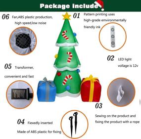 img 2 attached to 🎄 LAUJOY 6 FT Giant Inflatable Christmas Tree With LED Lights & Gift Wrapped Box - Perfect for Outdoor Holiday Decor, Xmas Parties & Yard Decorations