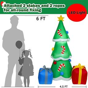 img 1 attached to 🎄 LAUJOY 6 FT Giant Inflatable Christmas Tree With LED Lights & Gift Wrapped Box - Perfect for Outdoor Holiday Decor, Xmas Parties & Yard Decorations