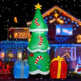 img 3 attached to 🎄 LAUJOY 6 FT Giant Inflatable Christmas Tree With LED Lights & Gift Wrapped Box - Perfect for Outdoor Holiday Decor, Xmas Parties & Yard Decorations