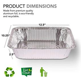 img 3 attached to 10-Pack Aluminum Pans 9x13 - Disposable Foil Pans for Cooking, Heating, Storing Food - Half Size Deep Steam Table Trays - Tin Foil Disposable Pans Perfect for Prepping